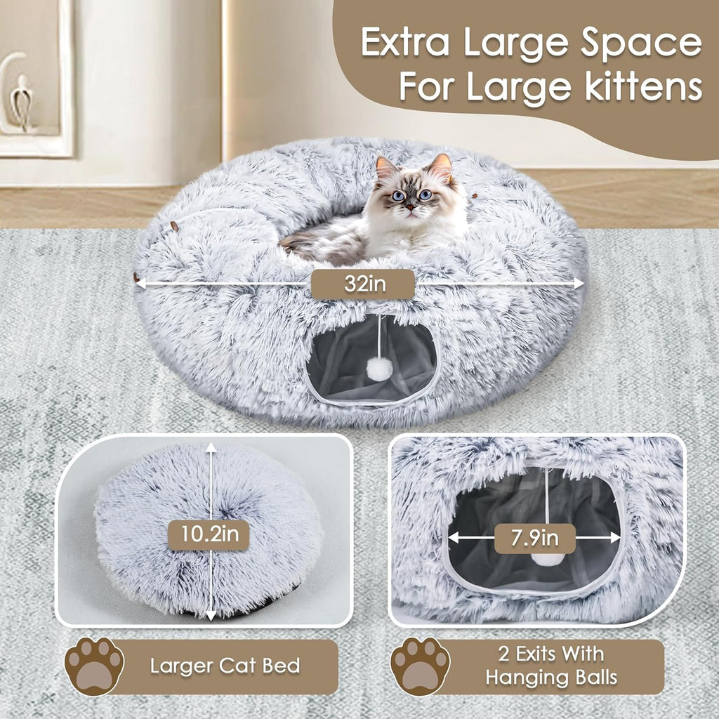 Peekaboo Cat Tunnel Bed – Indoor Play & Sleep