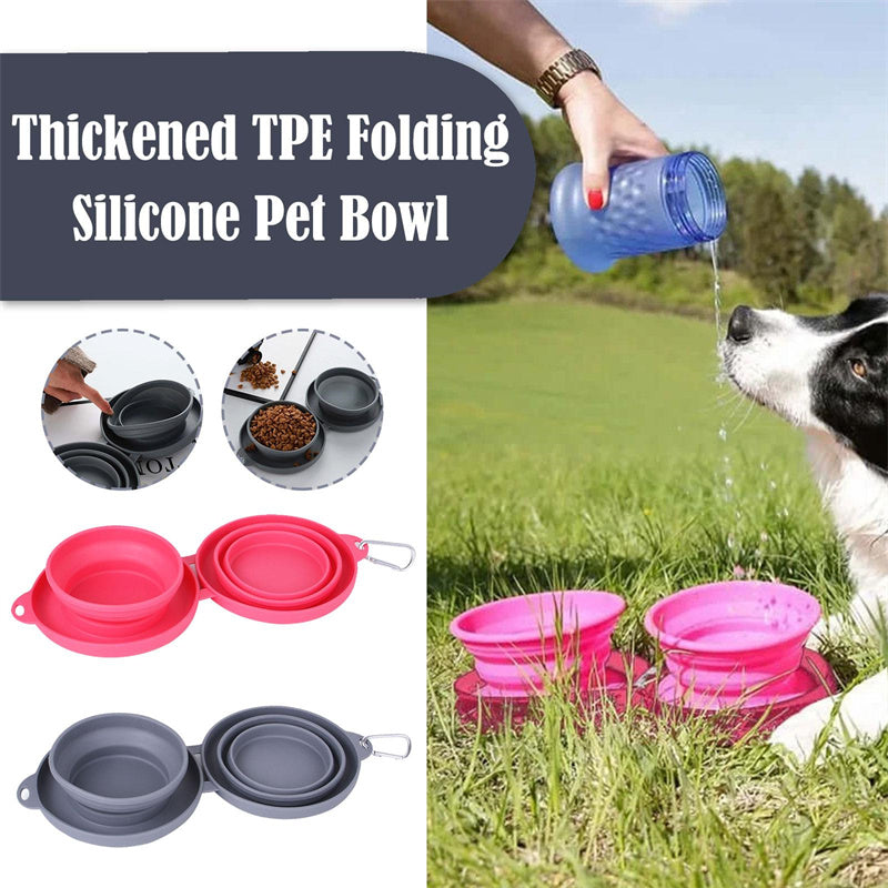 Rubber Double Pet Bowl – Foldable Feeding Dish
