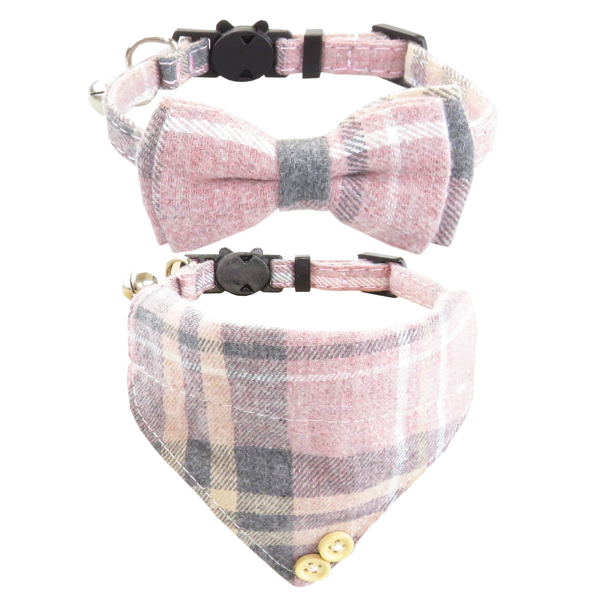 Plaid Bow Tie pet Collar – Adjustable Breakaway Design