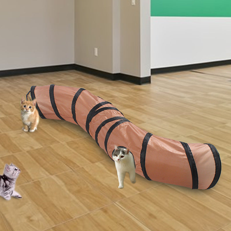 S-Shaped Cat Tunnel – Collapsible Play Toy