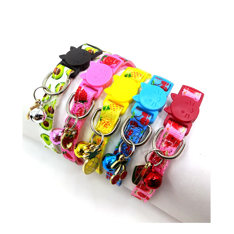 Cute Paw Print Cat Collar with Bell