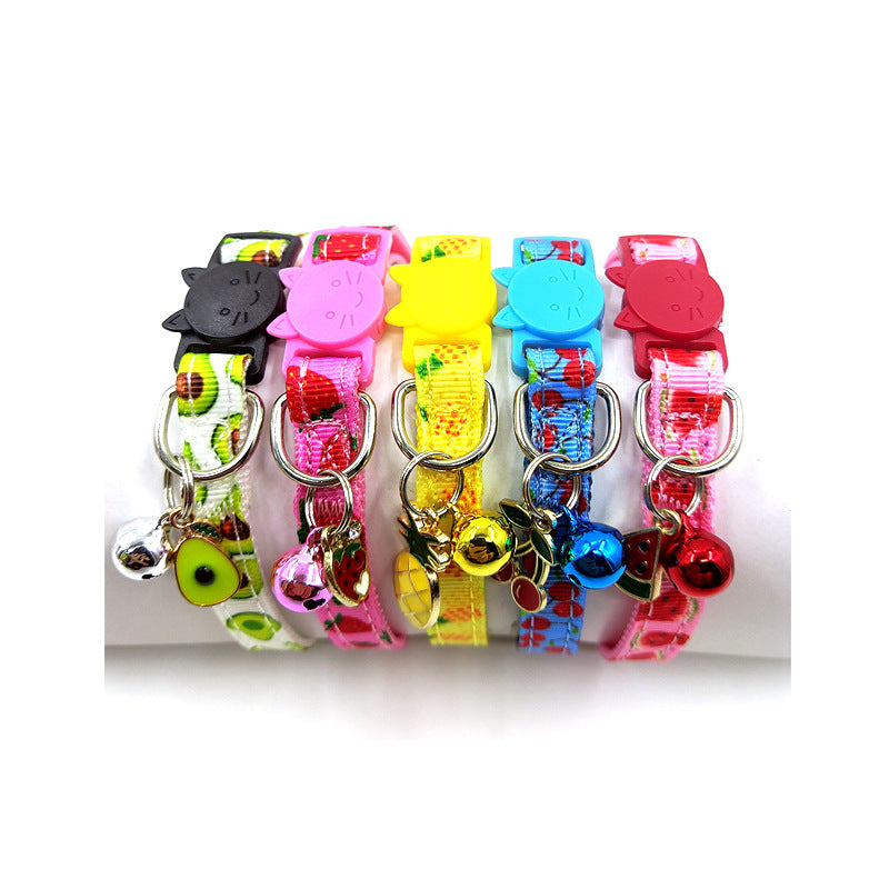 Cute Paw Print Cat Collar with Bell