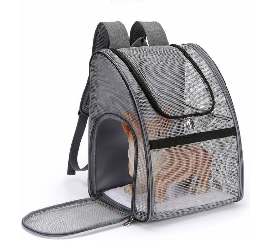 Pet Mesh Backpack – Breathable Travel Carrier Bag