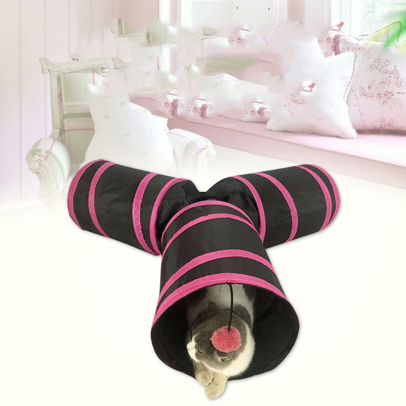 Y-Shaped Cat Tunnel – Foldable Funny Play Nest