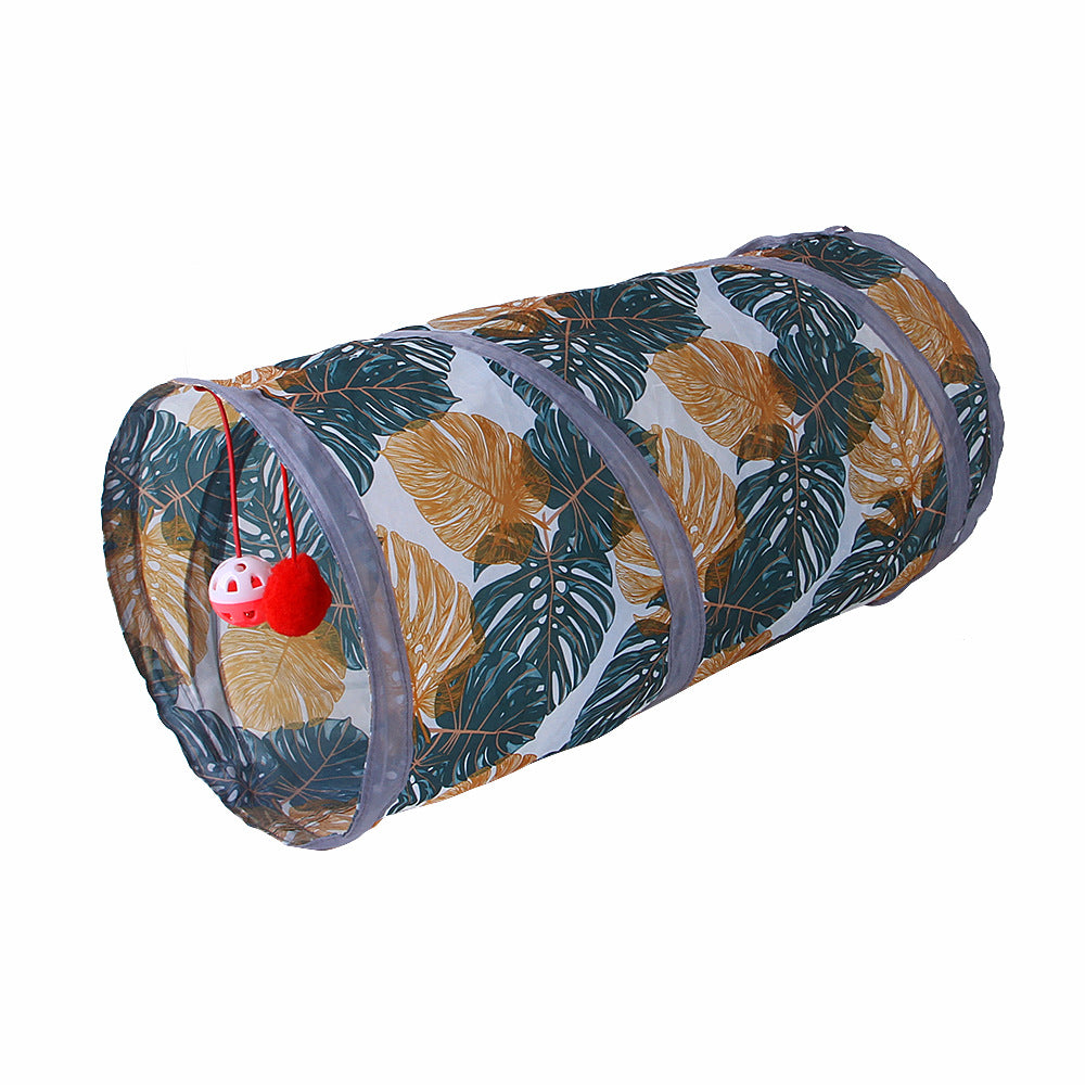 Foldable Cat Tunnel – Printed Play Toy