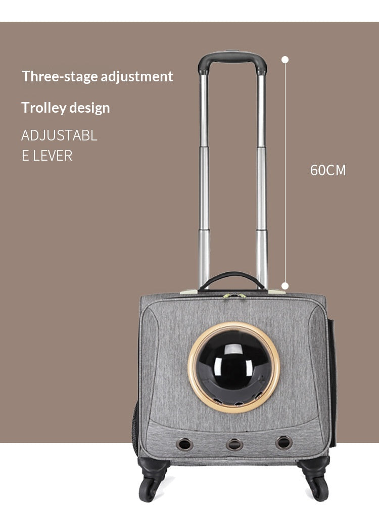 Universal-Wheel Pet Carrier – Portable Travel Bag