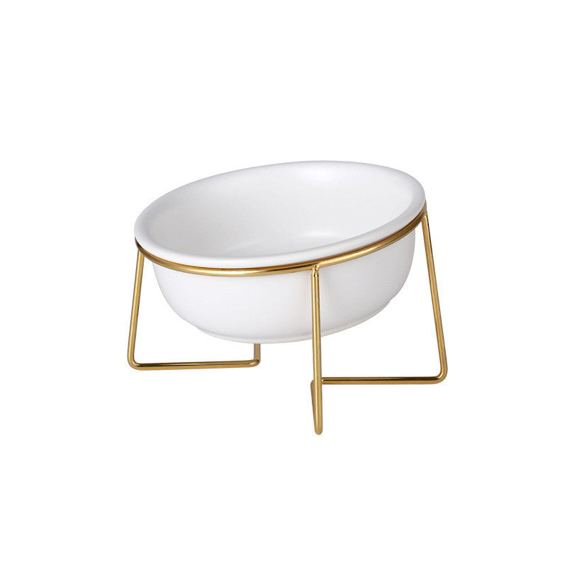Tilted Ceramic Cat Bowl – Comfortable Mess Free Feeding