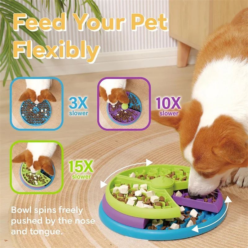 3-Layer Dog Puzzle Bowl – Slow Feeder Interactive Toy