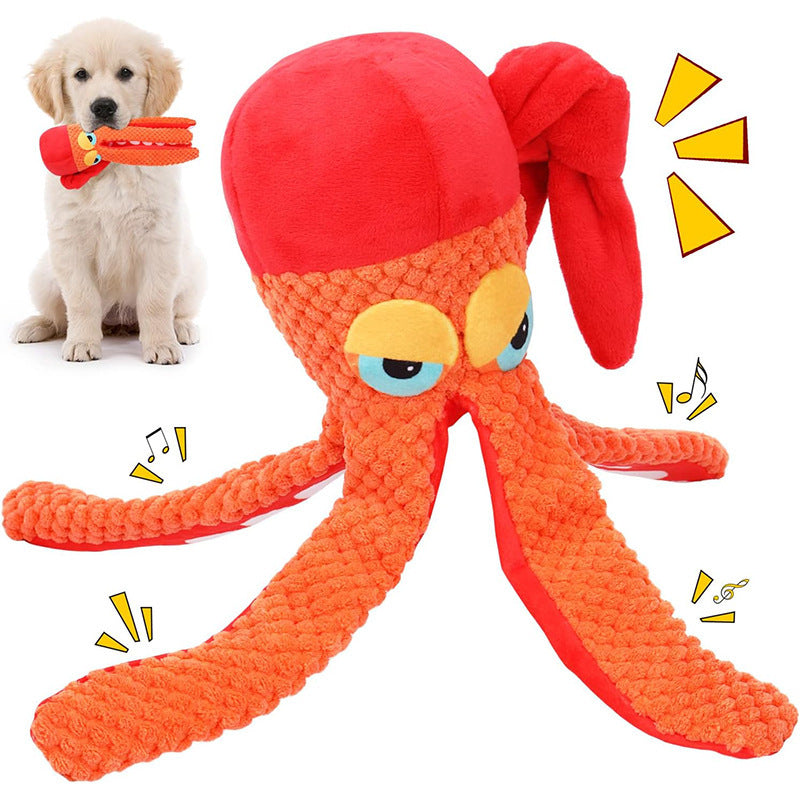 Octopus Plush Dog Toy – Squeaky Teeth Cleaning Chew