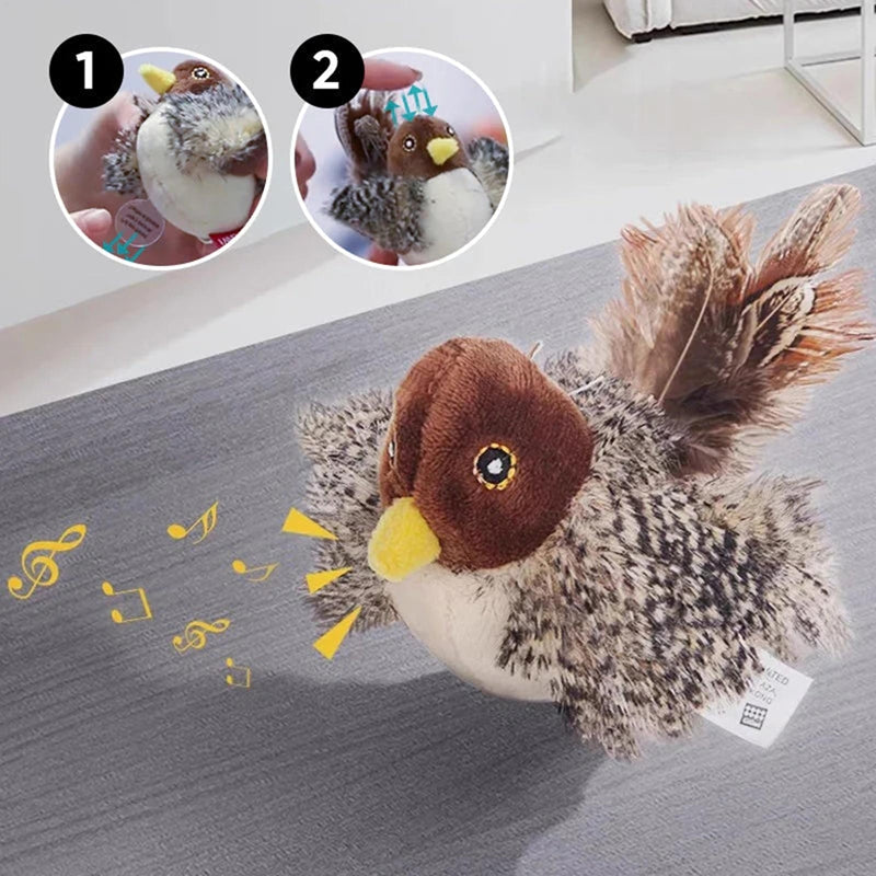 Electric Chirping Bird Cat Toy – Feather & Catnip