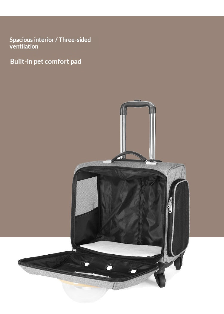 Universal-Wheel Pet Carrier – Portable Travel Bag