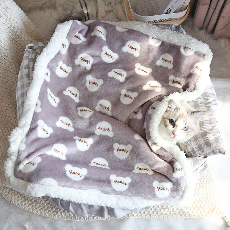 Thick Lamb Fleece Pet Blanket – Soft Winter Dog Cat Cushion