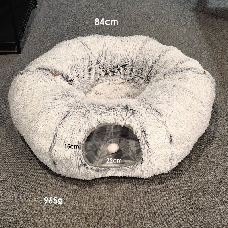 Peekaboo Cat Tunnel Bed – Indoor Play & Sleep