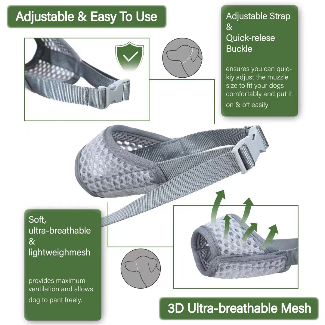 Mesh Dog Muzzle – Anti-Barking & Chewing