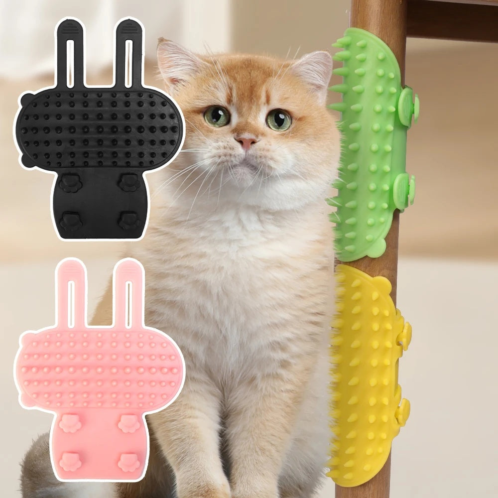 Self-Cleaning Cat Corner Scratcher and Hair Removal Brush