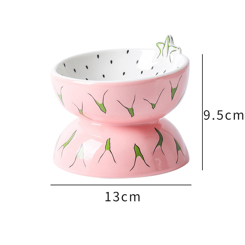 Ceramic Raised Cat Bowl – Anti Vomit Tilted Feeder