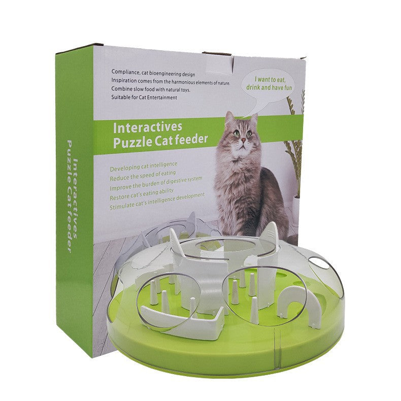 Cat Puzzle Food Bowl – Fun Maze Slow Feeding