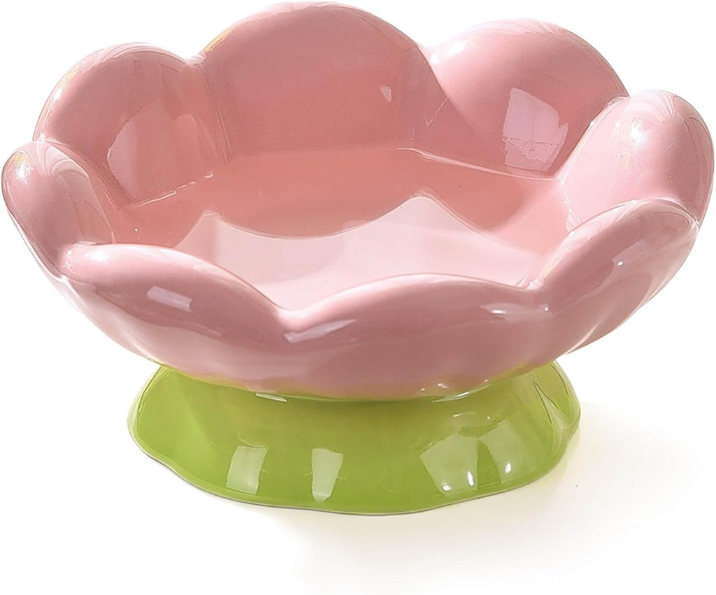 Cute Flower Cat Bowl – Elevated, Wide & Comfortable