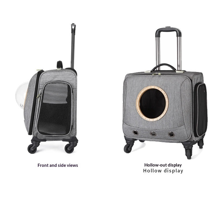 Universal-Wheel Pet Carrier – Portable Travel Bag