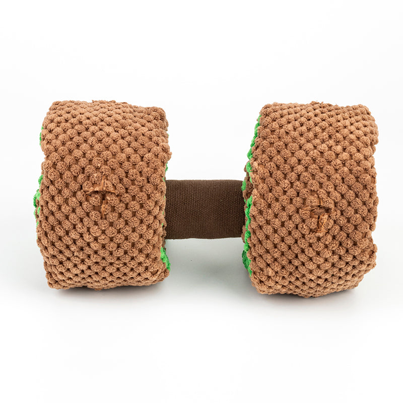 Plush Dumbbell Pet Toy – Snuffle Puzzle Feeder