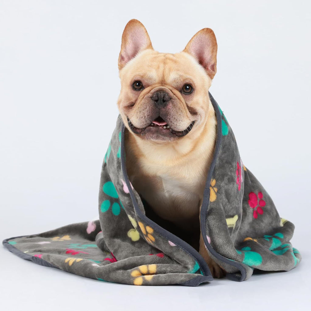 Dog Paw Print Blanket – Warm Pet Throw