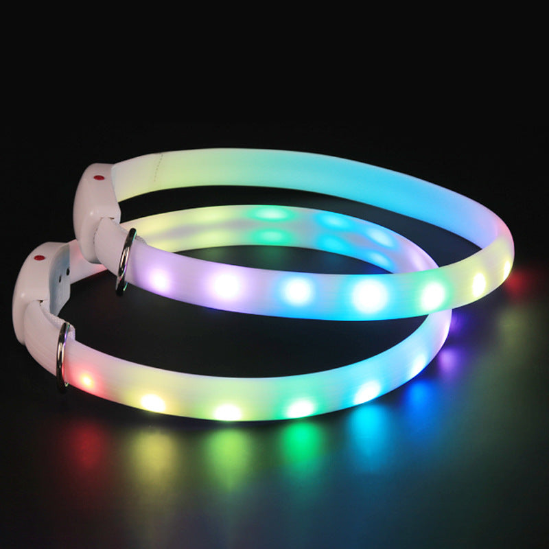 USB Rechargeable LED Dog Collar – Night Safety Glow