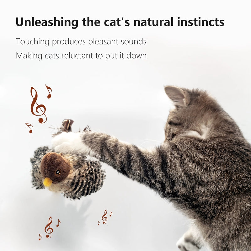 Electric Chirping Bird Cat Toy – Feather & Catnip