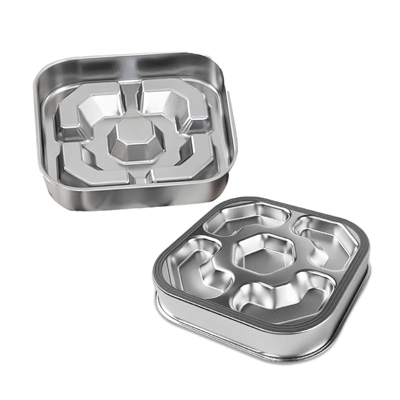 Square Stainless Steel Slow Feeder Bowl for Pets