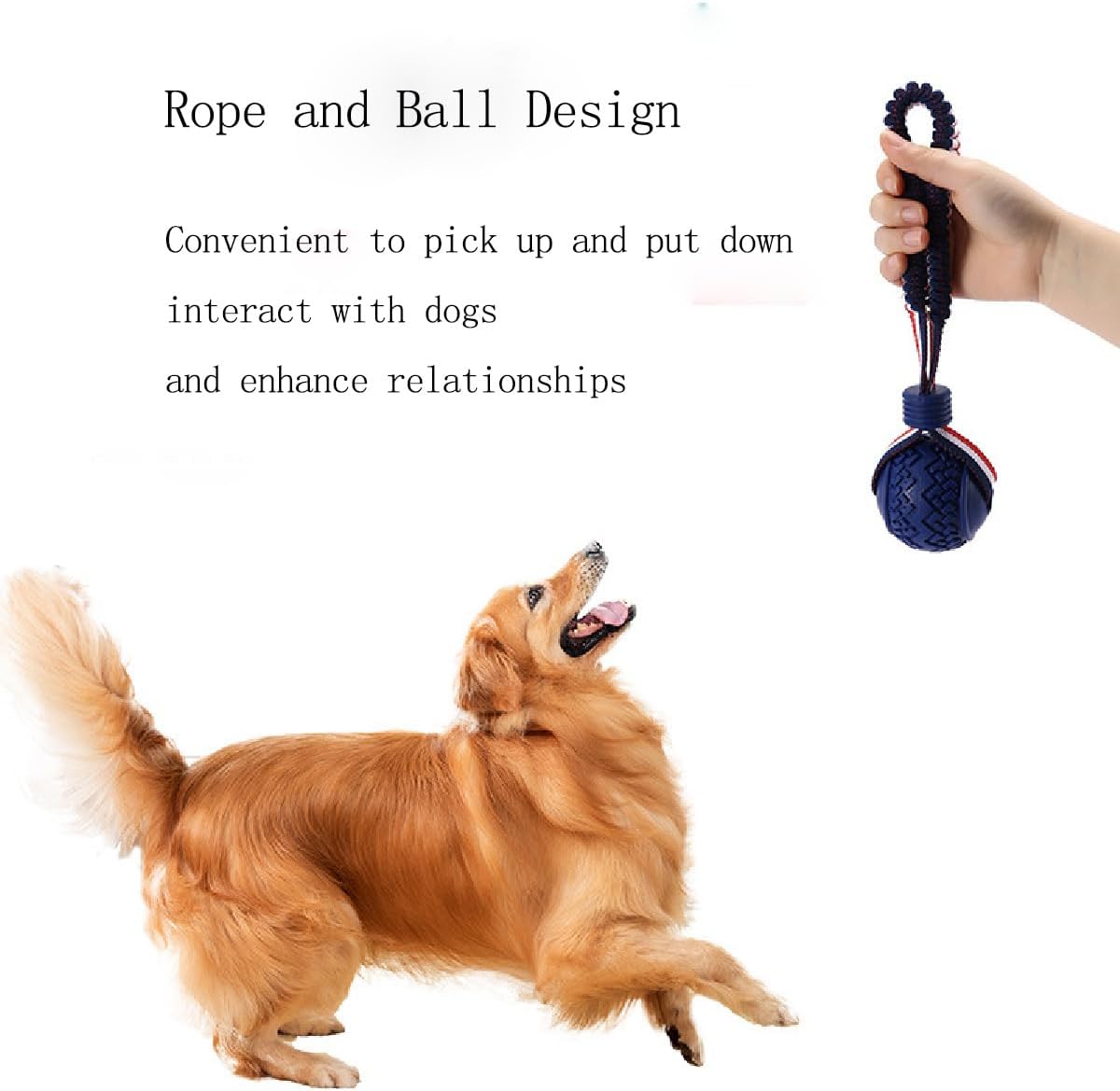 Dog Ball with Rope – Tough Tug Toy