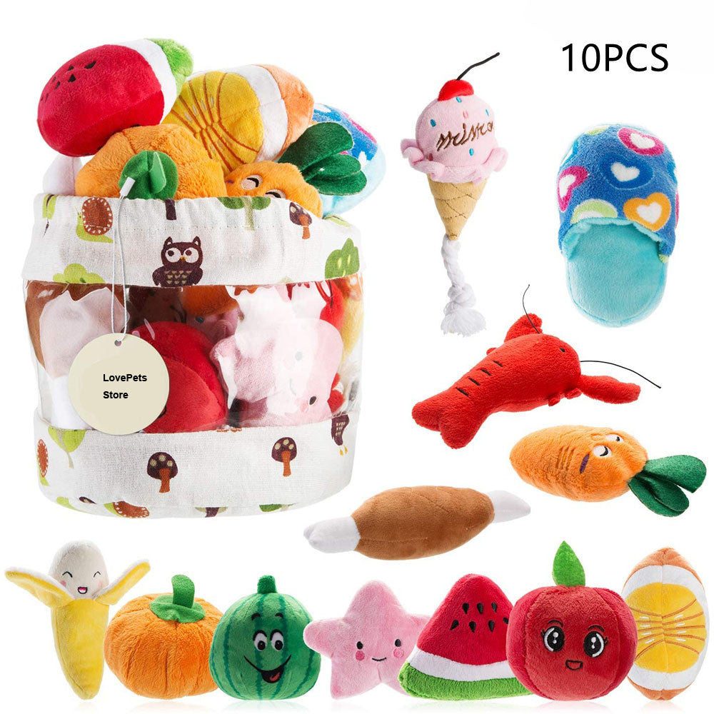 Fashion Dog Plush Toys – Squeaky Game Fun