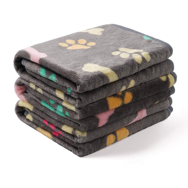 Dog Paw Print Blanket – Warm Pet Throw