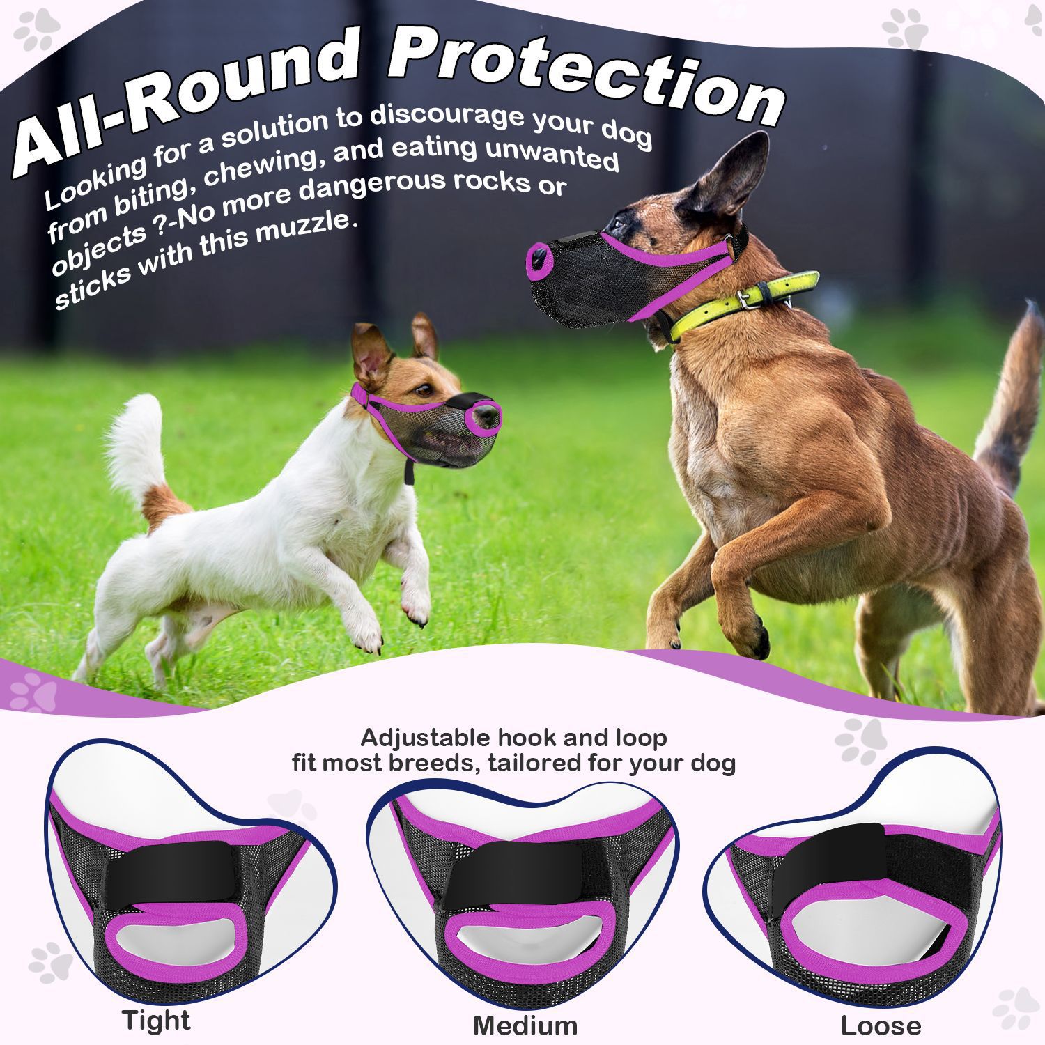 Breathable Mesh Dog Muzzle – Anti-Bite & Anti-Bark
