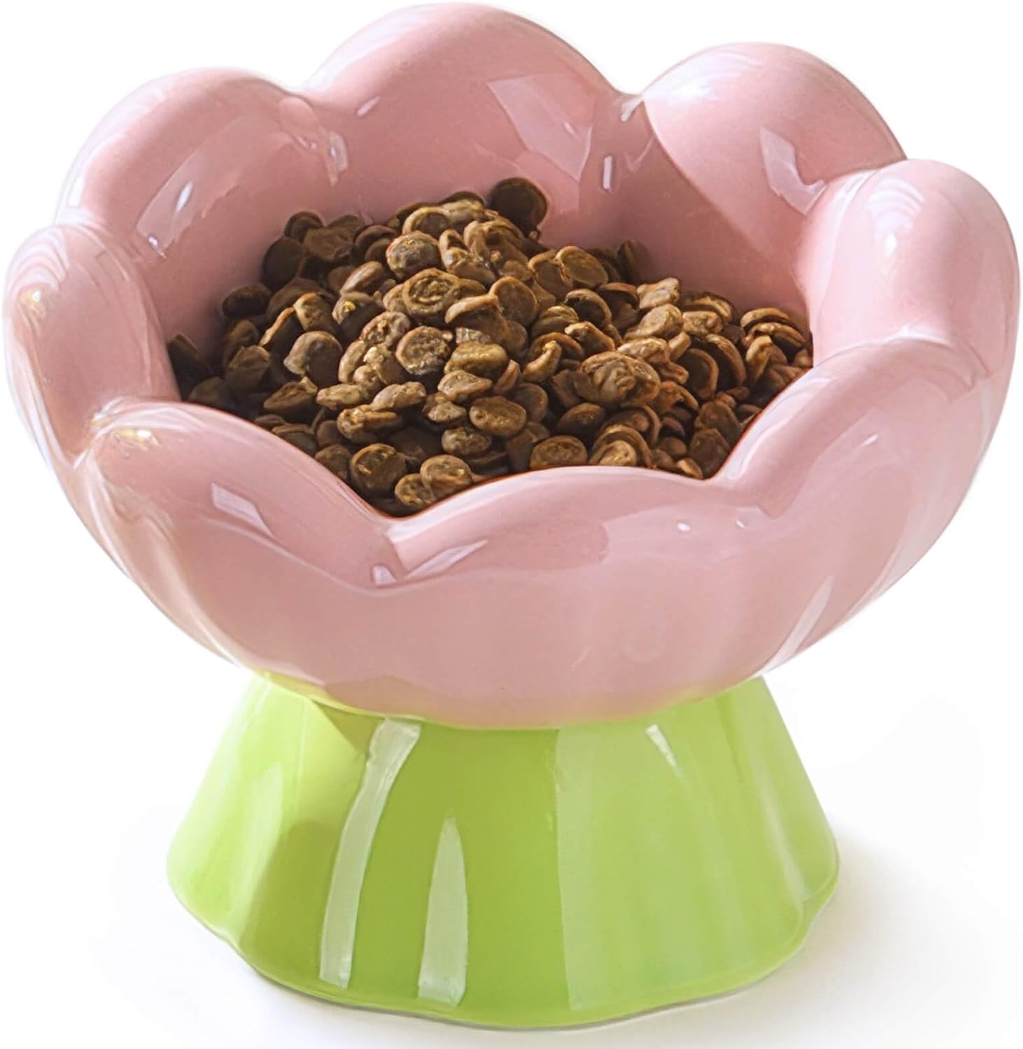 Cute Flower Cat Bowl – Elevated, Wide & Comfortable