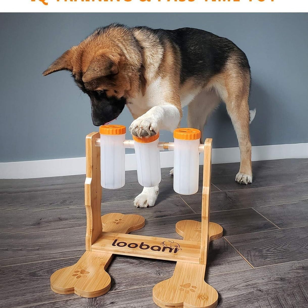 Wooden Dog Puzzle Toy – Interactive Snack Dispenser