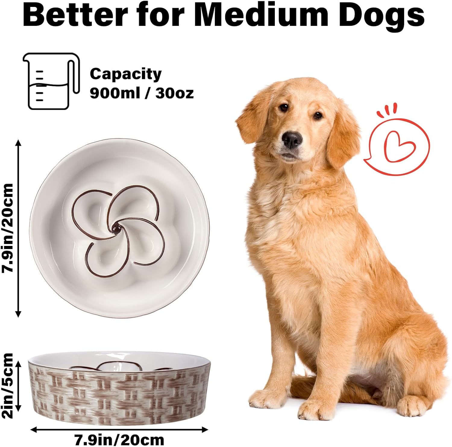 Non-Slip Ceramic Slow Feeder – Safe Eating for Pets