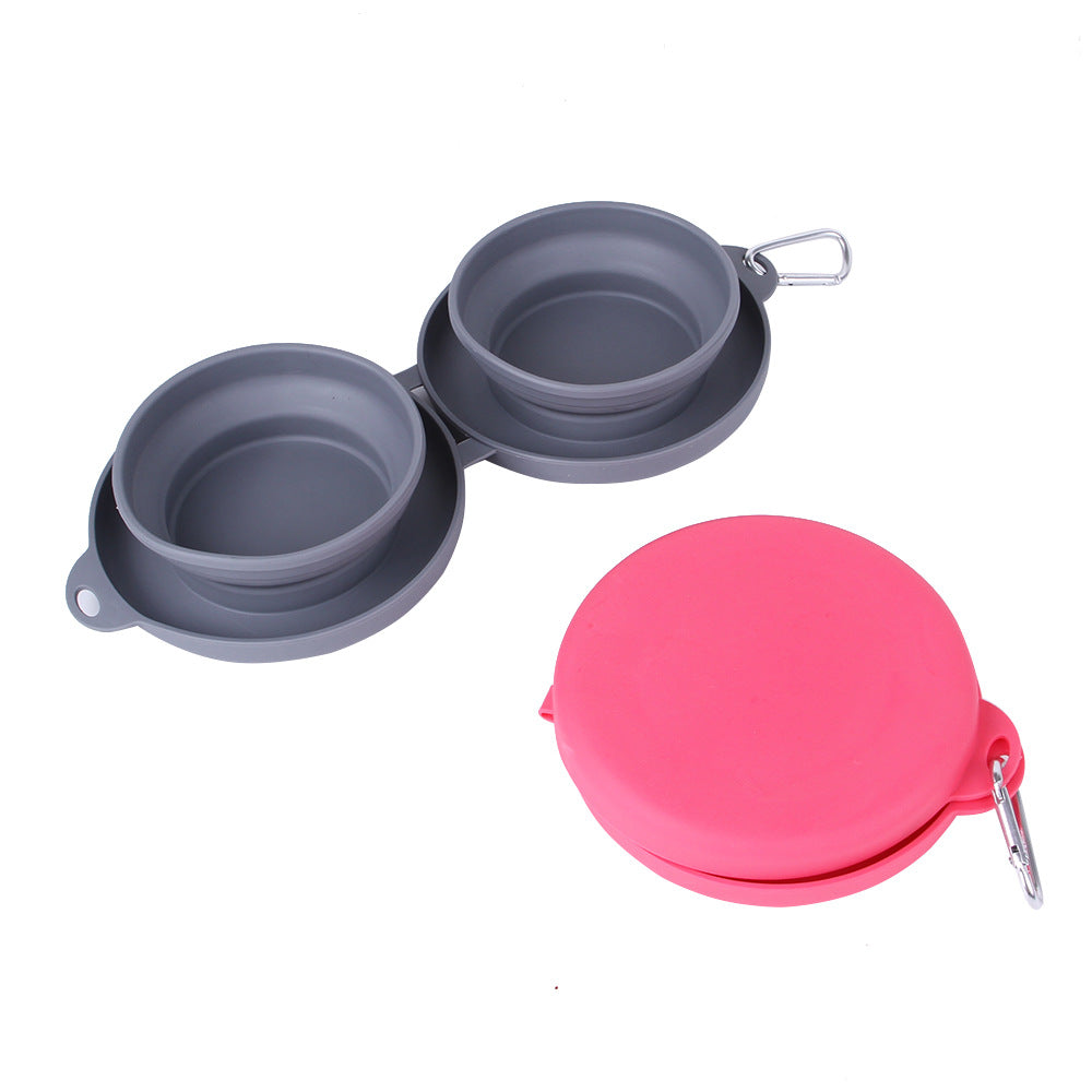 Rubber Double Pet Bowl – Foldable Feeding Dish