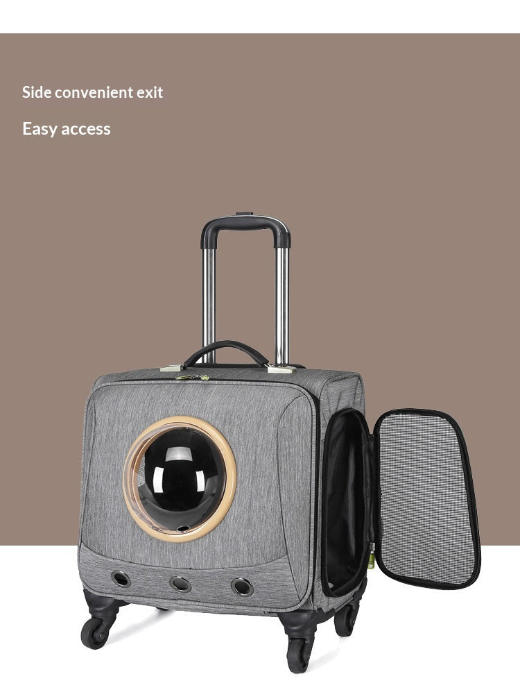Universal-Wheel Pet Carrier – Portable Travel Bag