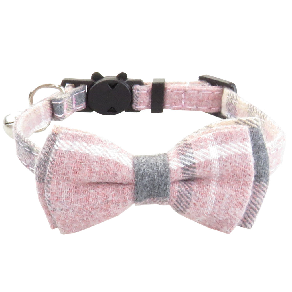 Plaid Bow Tie pet Collar – Adjustable Breakaway Design