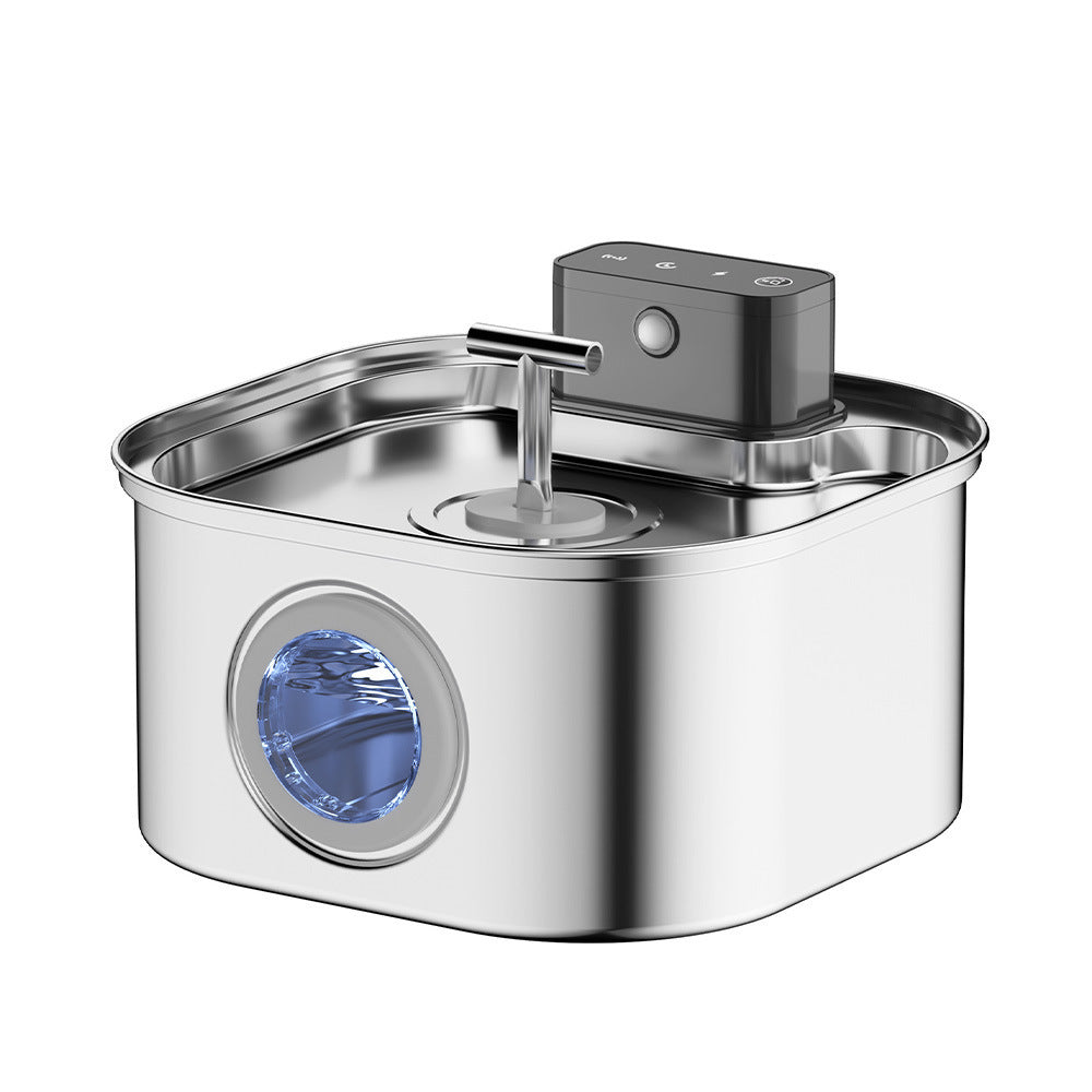Stainless Steel Smart Pet Water Fountain – USB Powered