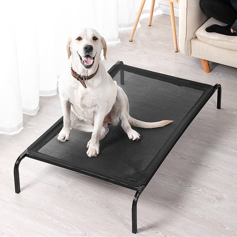 High-Walled Outdoor Trampoline Pet Bed Cot – Black