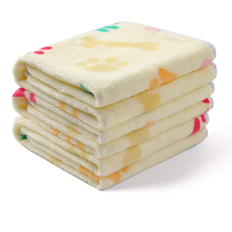 Dog Paw Print Blanket – Warm Pet Throw