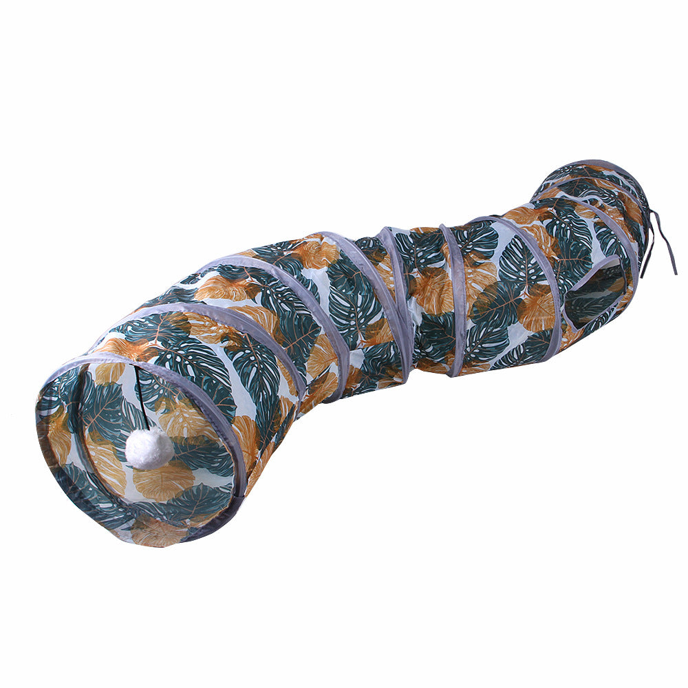 Foldable Cat Tunnel – Printed Play Toy