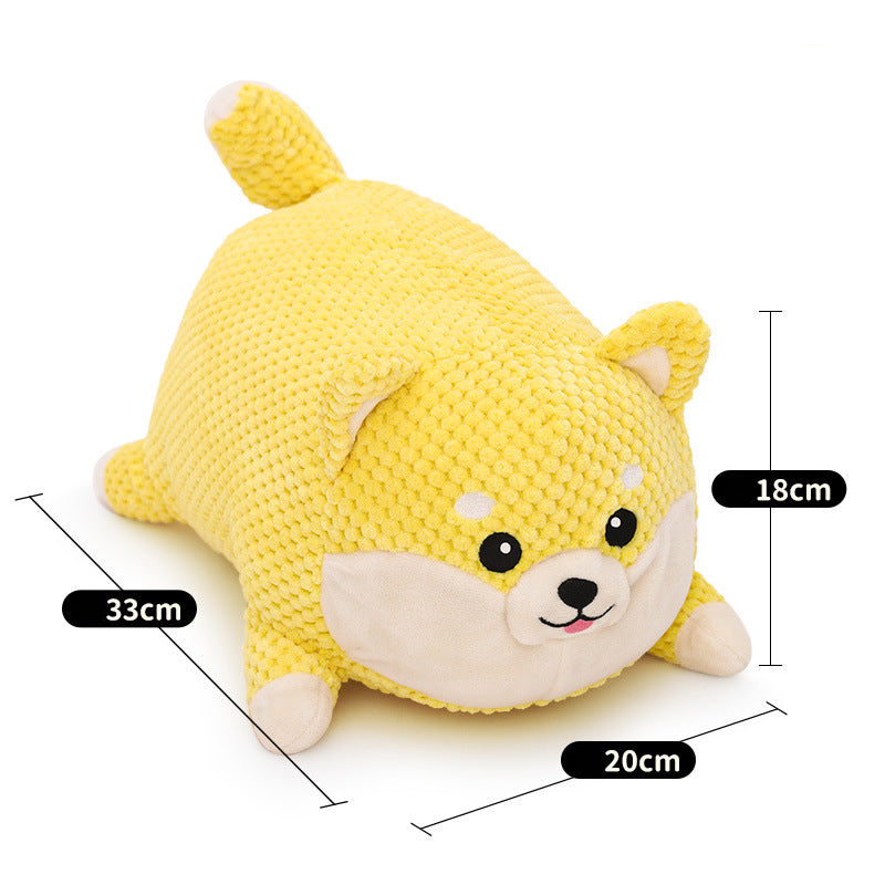 Calming Stuffed Dog Toy – Squeaky Plush Chew Pillow
