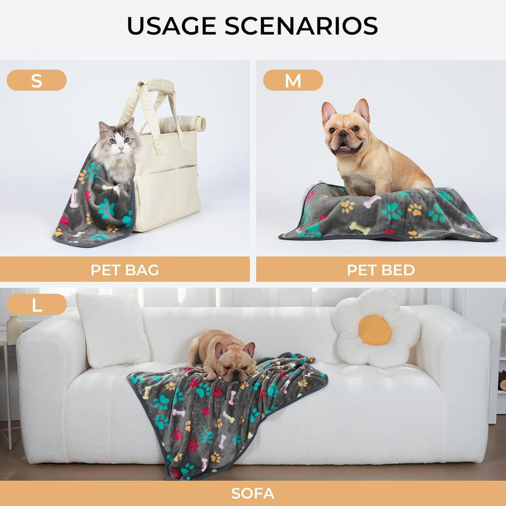 Dog Paw Print Blanket – Warm Pet Throw