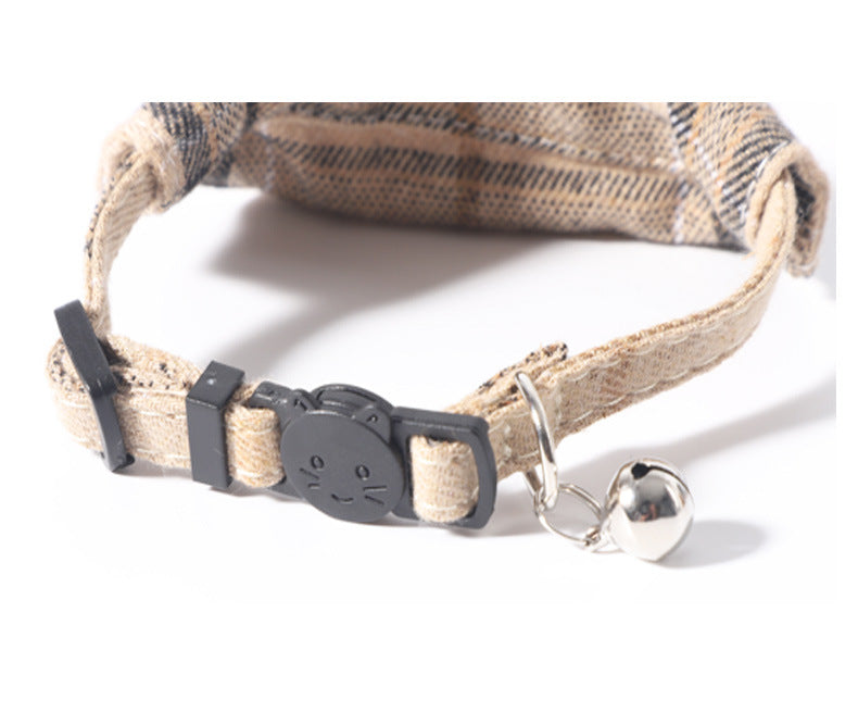 Plaid Bow Tie pet Collar – Adjustable Breakaway Design