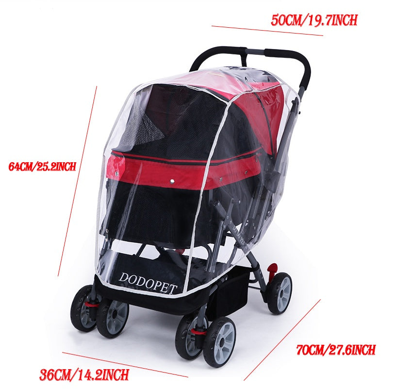 Dog & Cat Stroller Raincoat – Wind & Rain Protection for Pets