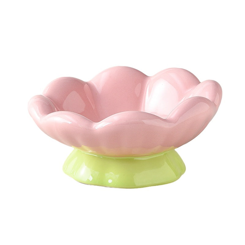 Cute Flower Cat Bowl – Elevated, Wide & Comfortable
