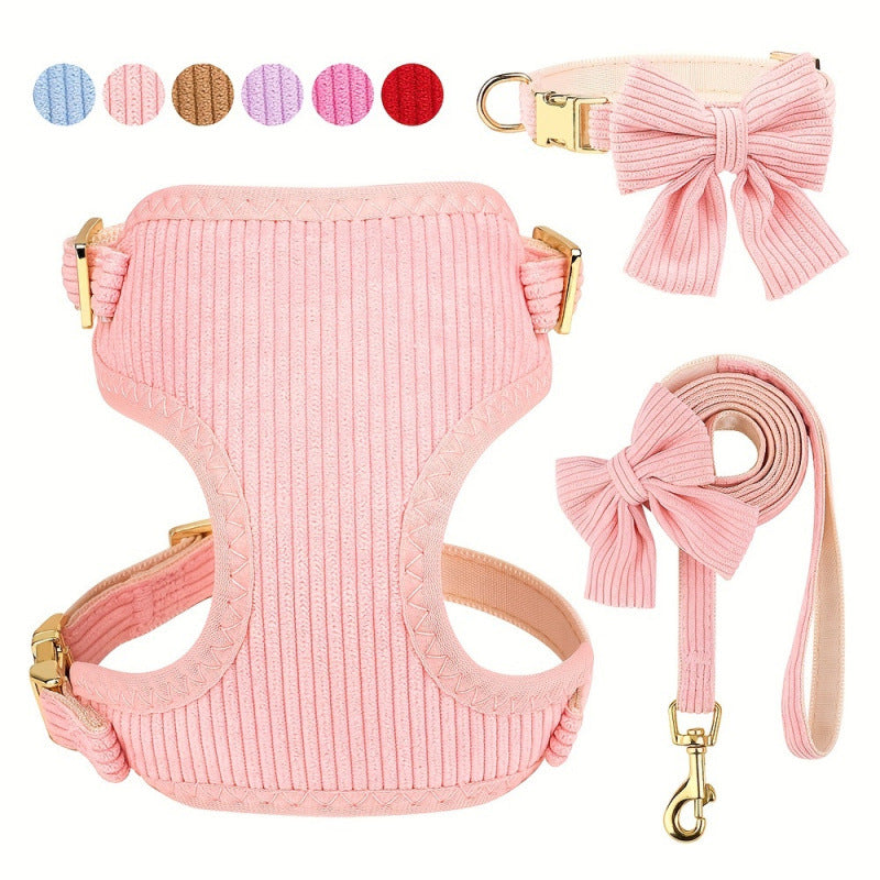 Pet Bow Harness – Collar Traction Vest