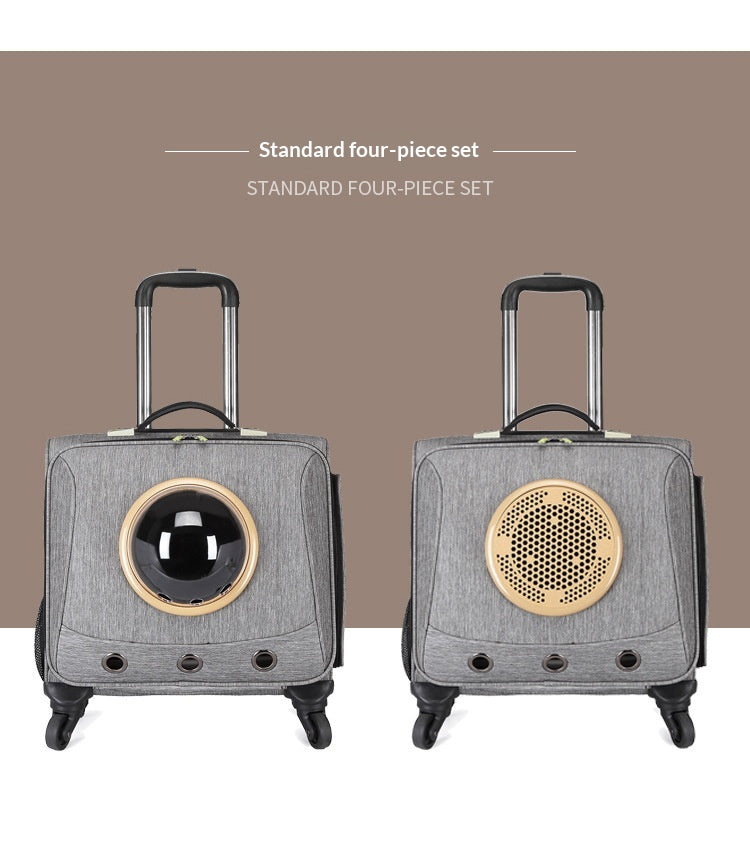 Universal-Wheel Pet Carrier – Portable Travel Bag