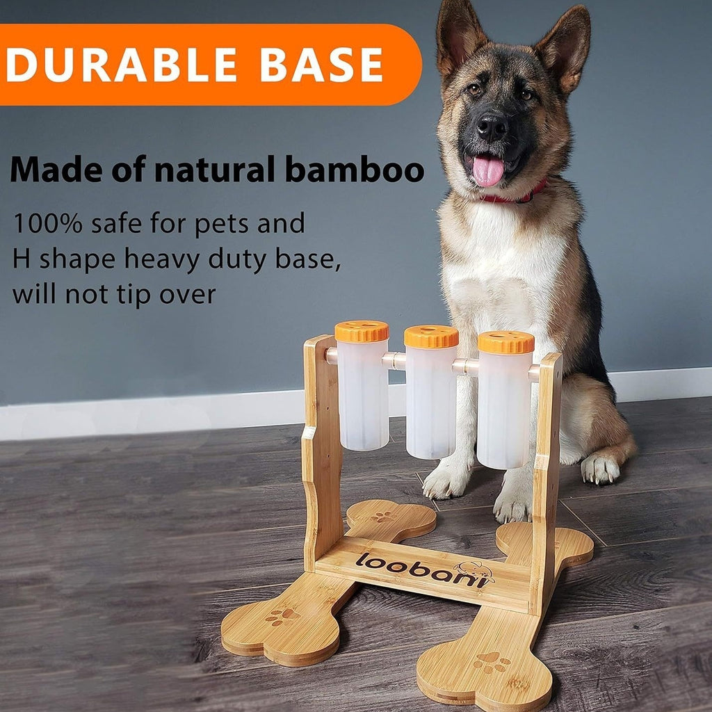 Wooden Dog Puzzle Toy – Interactive Snack Dispenser